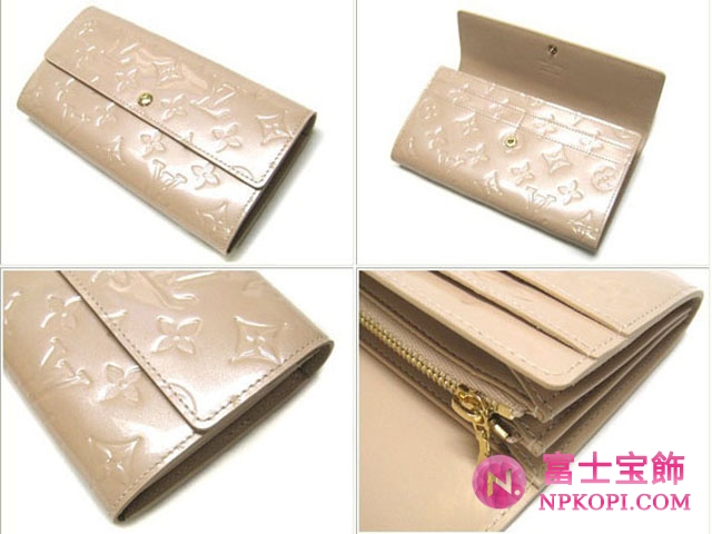 (LOUIS VUITTON)ルイヴィトン 偽物財布 ヴェルニ ファスナー付き長札 ポルトフォイユサラ M91522